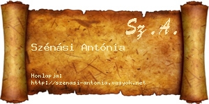 Szénási Antónia névjegykártya